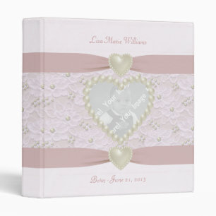 Classeur en pastel rose de photo de bébé de perle