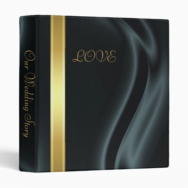 Classeur en soie d'album de noir d'histoire de (Devant/Côté)