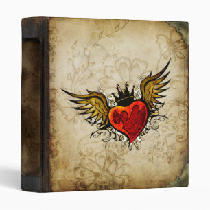 Classeur En-tête de lettre de coeur à ailes par tatouage
