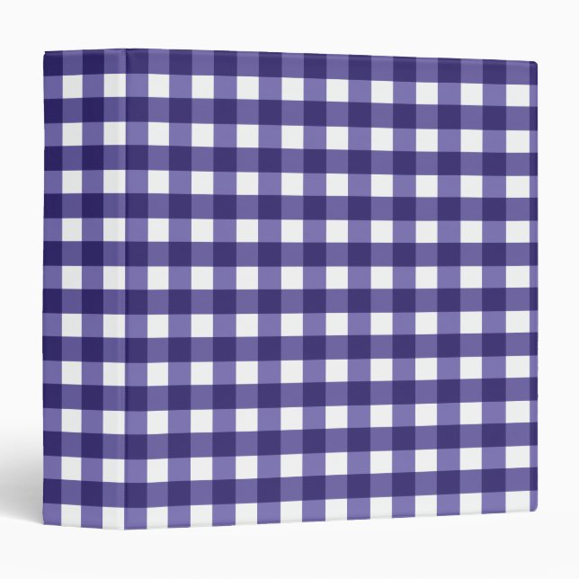 Classeur En vichy bleu marine (Devant/Côté)