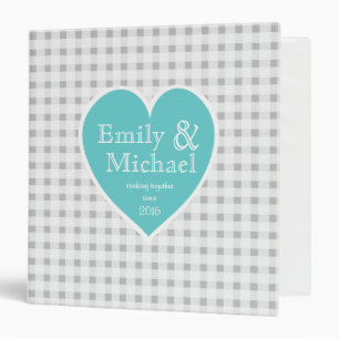 Classeur en vichy Checker et Heart Aqua