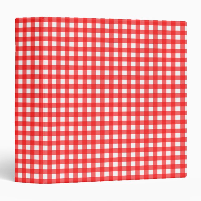 Classeur En vichy rouge (Devant/Côté)