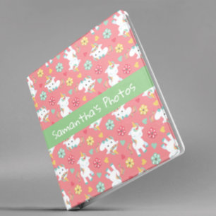 Classeur Enfant Enfant Unicorne Coeurs colorés