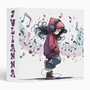 Classeur Enfant personnalisé à écouter de la musique