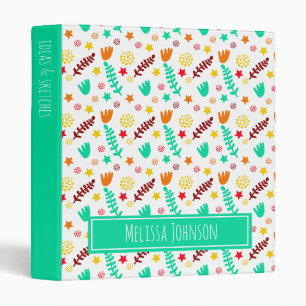Classeur Enfants Blanc & Turquoise Playical Motif