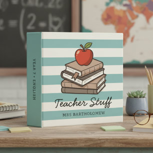 Classeur Enseignant Livre et Pomme Personnalisés