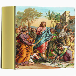 Classeur Entrée de Christs dans la texture de feuille d'or