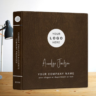 Classeur Entreprise moderne de logo personnalisé en cuir ma