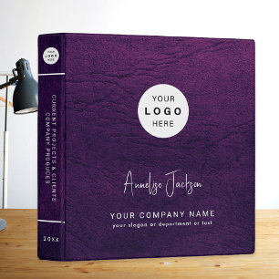 Classeur Entreprise moderne de logo personnalisé en cuir vi