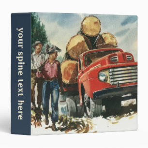 Classeur Entreprise Vintage, Camion de Bois avec Bûcherons