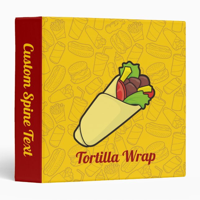 Classeur enveloppement sandwich Tortilla (Devant/Côté)