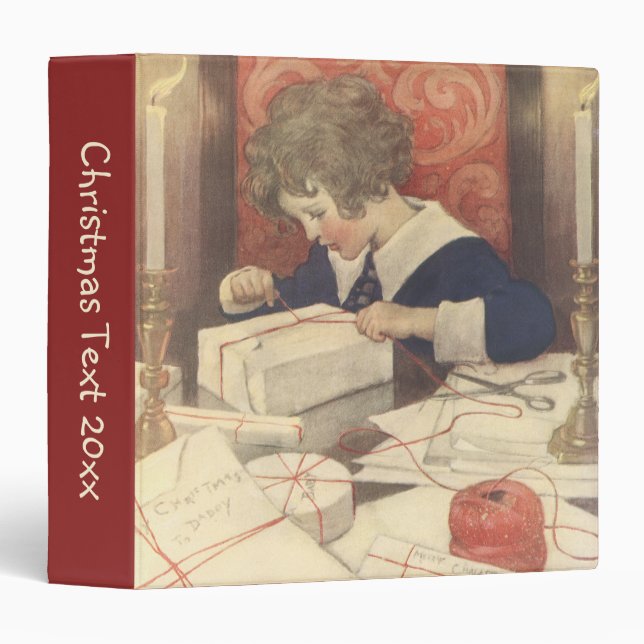 Classeur Envelopper les cadeaux de Noël, Jessie Willcox Smi (Devant/Côté)
