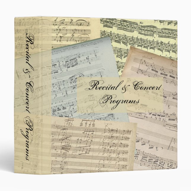Classeur Épargnant de programme de manuscrit de musique (Devant/Côté)