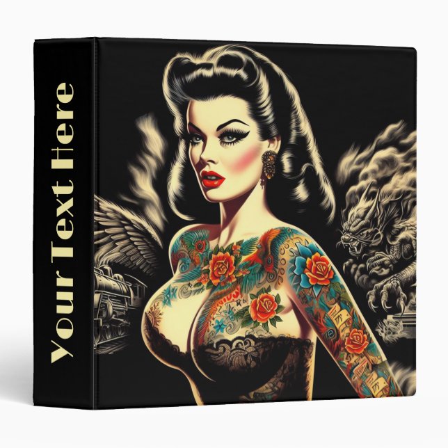 Classeur Épingle de goth tatoué (Devant/Côté)