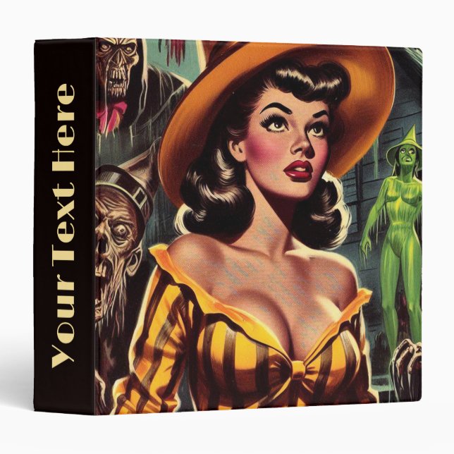 Classeur Épingle sorcière vintage (Devant/Côté)