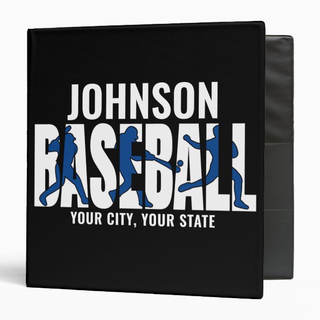 Classeur Équipe de baseball AJOUTER NOM Champion Joueur de  (Devant/Intérieur)