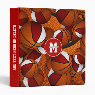 Classeur équipe de basket-ball blanc rouge couleurs