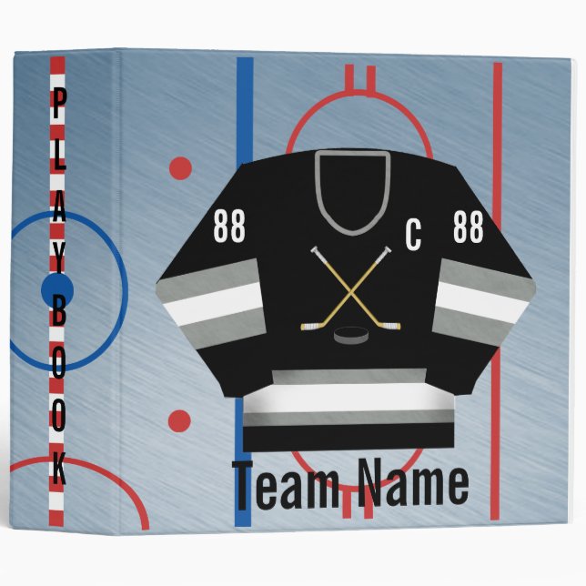 Classeur Équipe de hockey sur glace Jersey Playbook Classeu (Devant/Côté)