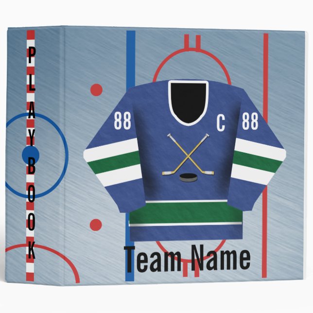 Classeur Équipe de hockey sur glace Jersey Playbook Classeu (Devant/Côté)