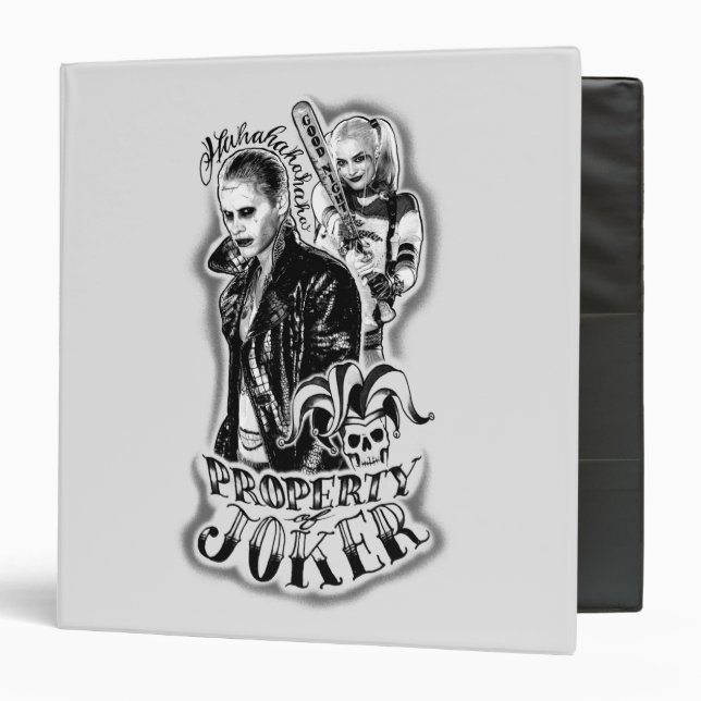 Classeur Équipe de suicide | Joker & Harley Airbrush Tattoo (Devant/Intérieur)