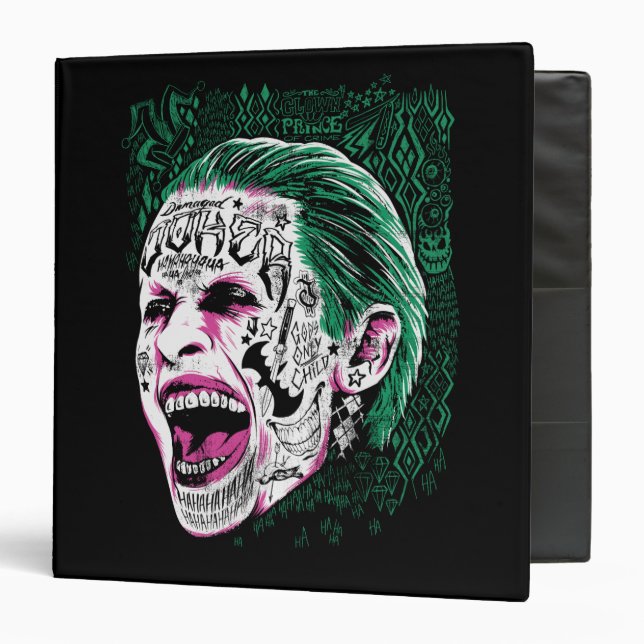 Classeur Équipe de suicide | Rire Joker Head Sketch (Devant/Intérieur)
