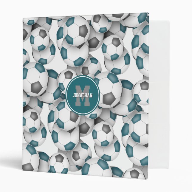 Classeur Équipe gris turquoise couleurs balle de football g (Devant/intérieur)