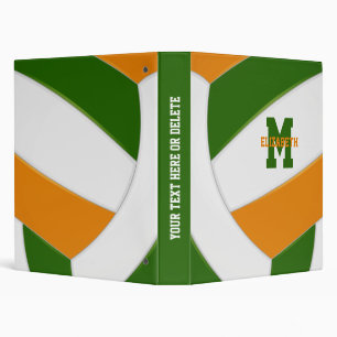 Classeur équipe orange verte couleurs filles garçons volley