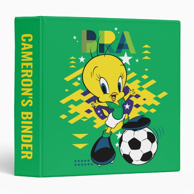Classeur Équipe TWEETY™ Brésil Graphisme de football (Devant/Côté)