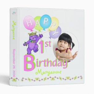 Classeur Ęrs souvenirs d'anniversaire d'ours pourpre 1