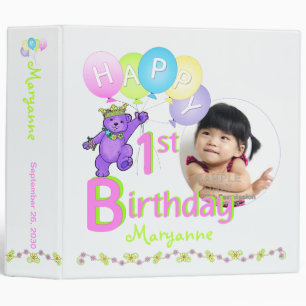 Classeur Ęrs souvenirs d'anniversaire d'ours pourpre 2