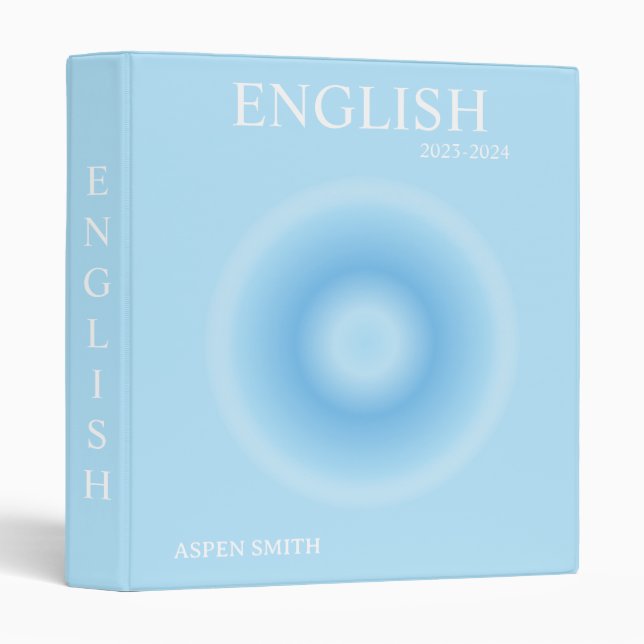 Classeur Esthétique tendance Blue Aura (Devant/Côté)