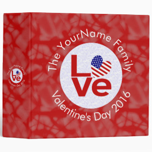 Classeur États-Unis Drapeau Amour Rouge PERSONNALISÉ