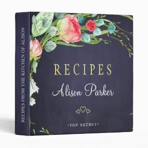 Classeur Été élégante marine rouge rousse roses recettes ro