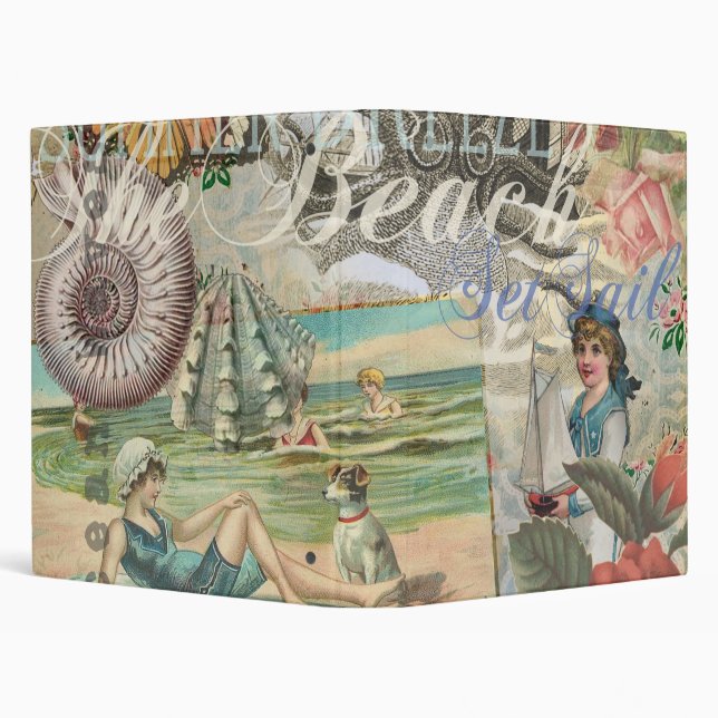 Classeur été plage vintage pieuvre antique voile (Arrière-plan)