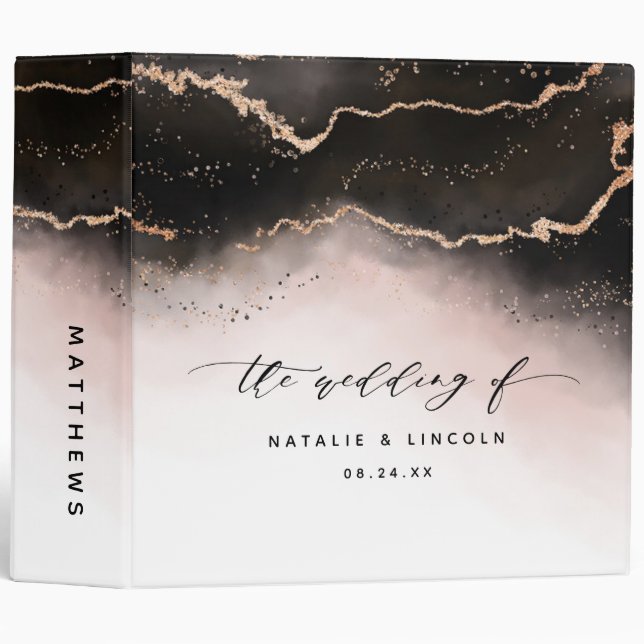 Classeur Ethereal Mist Ombre Blush Pink Mariage Album photo (Devant/Côté)