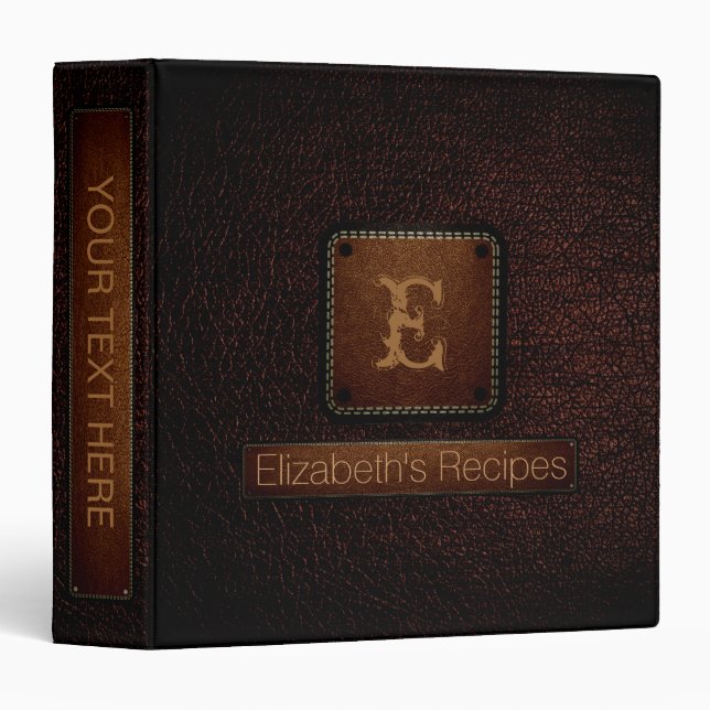 Classeur Étiquette Brown simili cuir Brown de cru (Devant/Côté)