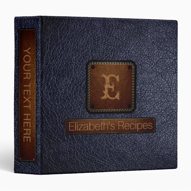 Classeur Étiquette Brown simili cuir noire (Devant/Côté)