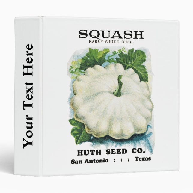 Classeur Étiquette de paquets de graines de squash (Devant/Côté)
