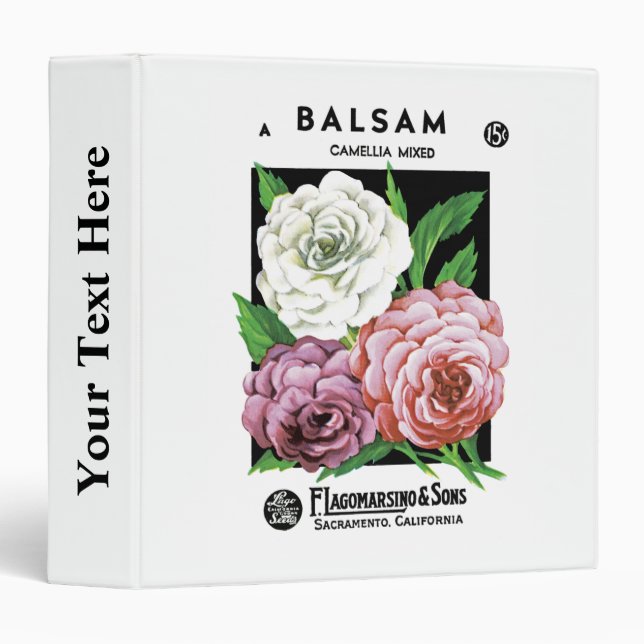 Classeur Étiquette de paquets de semences Balsam (Devant/Côté)