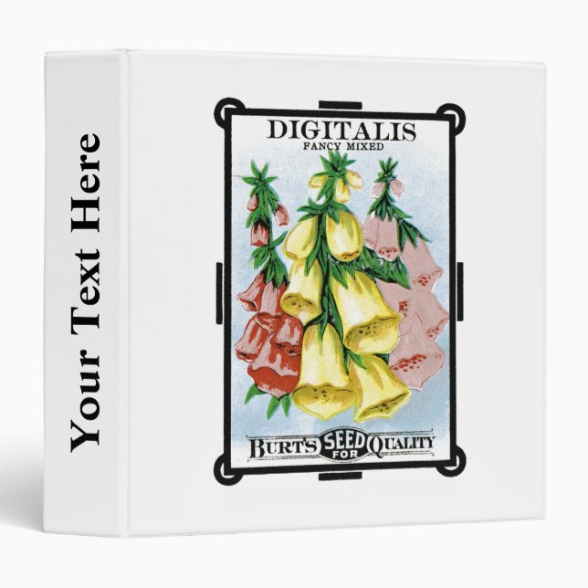 Classeur Étiquette de paquets de semences Digitalis (Devant/Côté)