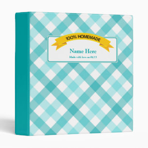 Classeur Étiquette fait maison de nourriture de 100% - Teal