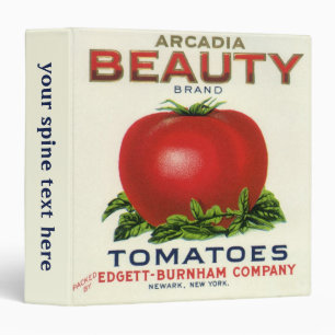 Classeur Étiquette vintage de fruit, Arcadia Beauté Tomates