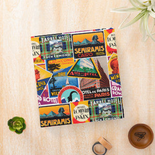 Classeur étiquettes Vintage voyage