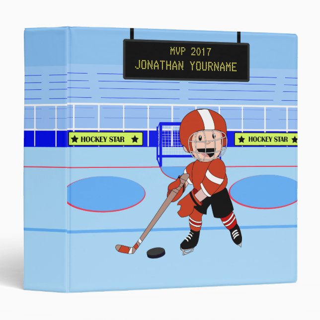 Classeur Étoile de hockey sur glace personnalisée rw (Devant/Côté)