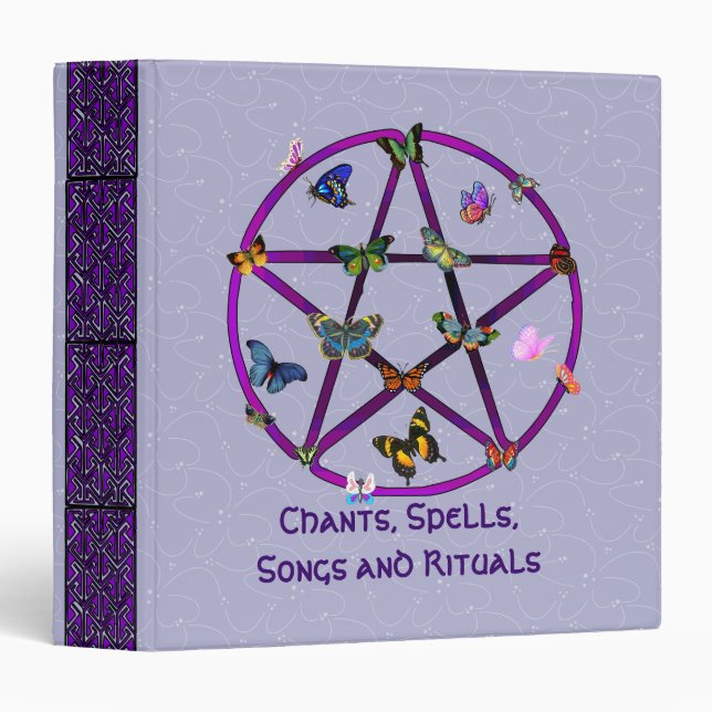 Classeur Étoile et papillons de Wiccan (Devant/Côté)