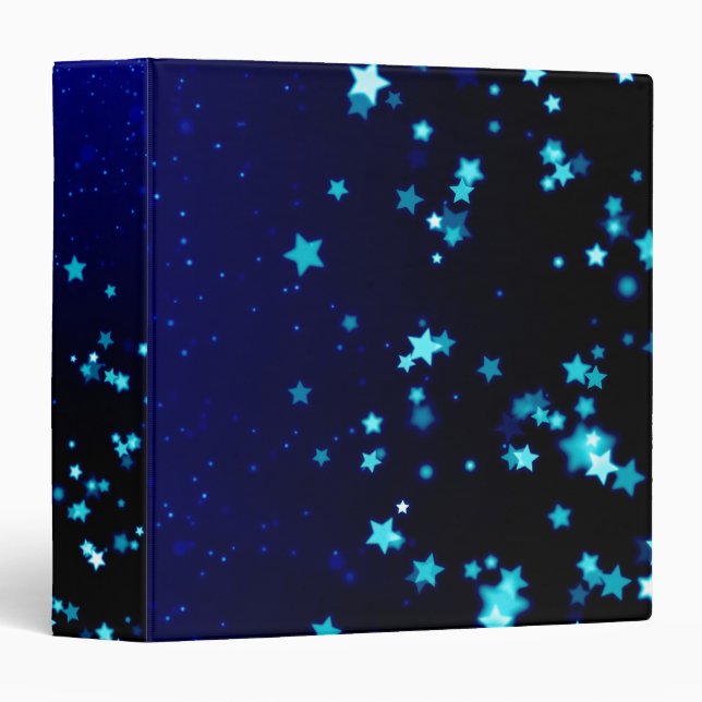 Classeur Étoiles bleues Classeur-Votre signature faite sur (Devant/Côté)