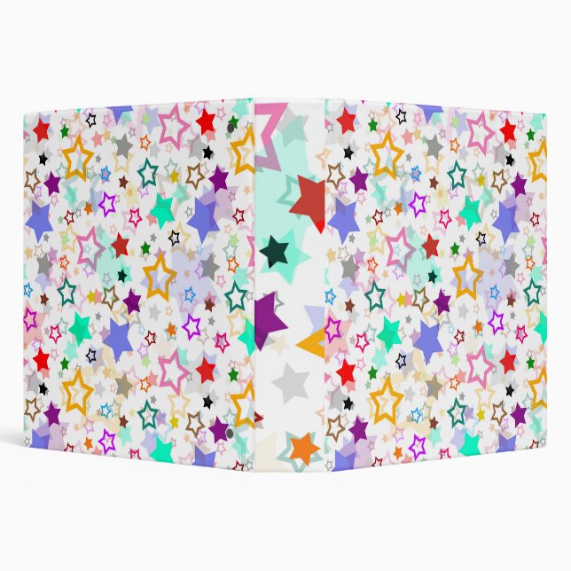 Classeur Étoiles colorées blanches  (Arrière-plan)