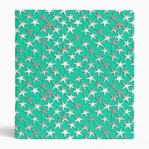 Classeur étoiles d'argent sur turquoise