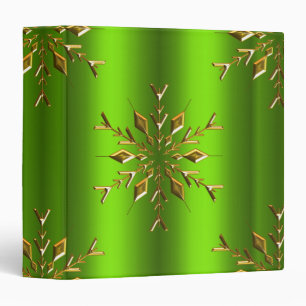 Classeur Étoiles d'or sur Noël vert