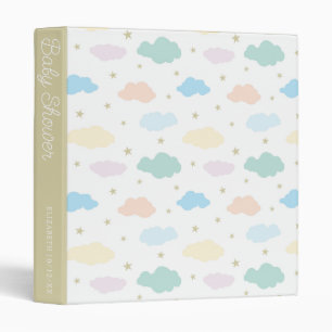 Classeur Étoiles et nuages Pastel Baby showers souvenirs